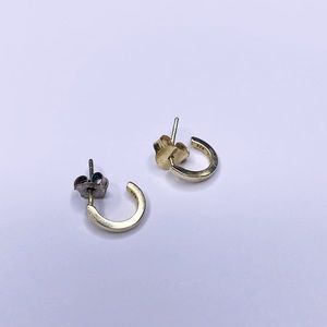 Black Brand Sterling Silver Small Huggie Stud Earrings